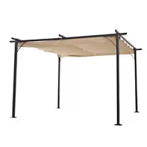 Image of OutSunny Gazebo Beige, Black 2300 x 3500 x 3500 mm