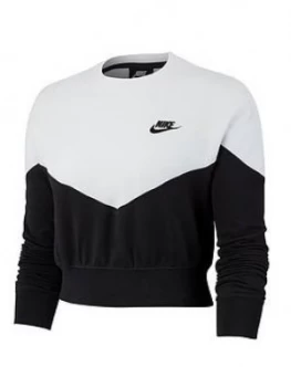 Image of Nike Nsw Heritage Cropped Sweatshirt - Black