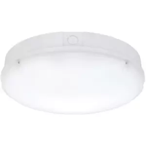 Image of Gloss White IP65 Emergency Bulkhead Light - 18W CCT LED - Microwave Sensor