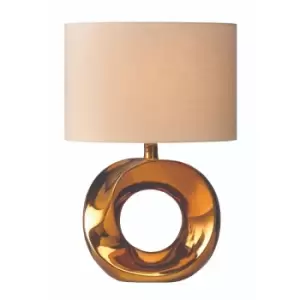 Image of Village At Home Polo Table Lamp Copper Biscuit