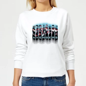 Image of Avengers: Endgame Character Split Womens Sweatshirt - White - L