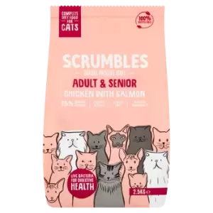 Image of Scrumbles Adult and Senior Salmon Dry Cat Food 2.5kg