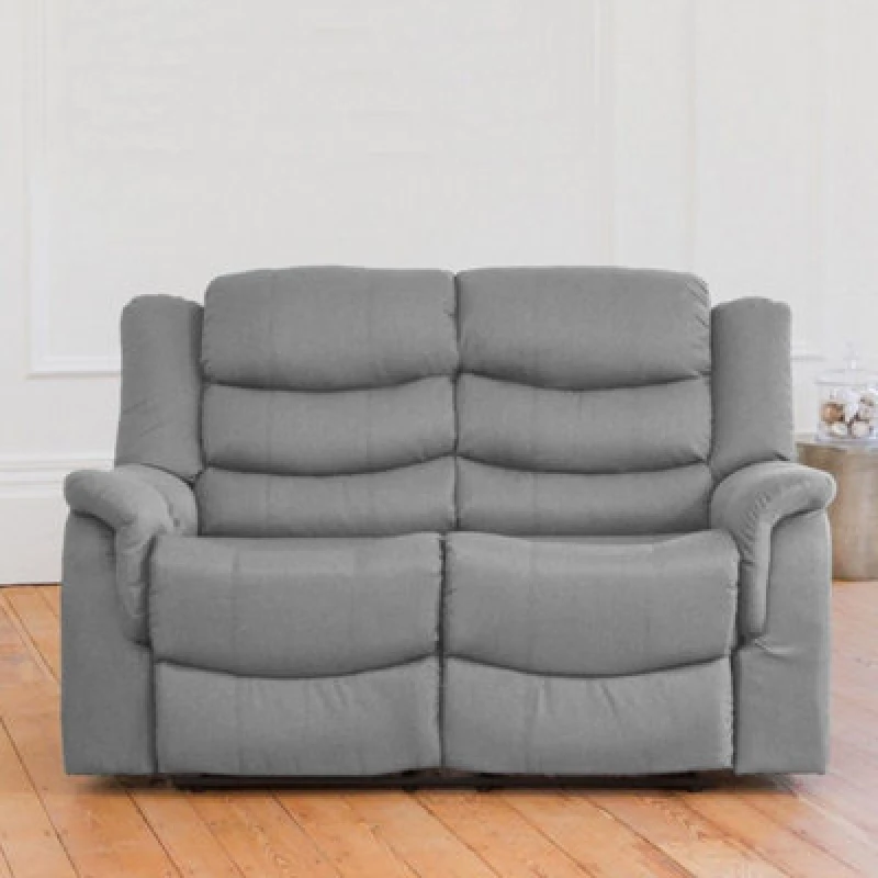 Image of Colfax Textured Fabric 2 Seat Manual Manual Reclining Sofa Sofa - Light Grey