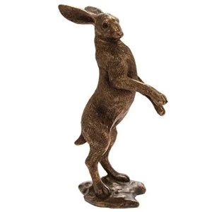 Image of Reflections Bronzed Standing Hare Figurine By Lesser & Pavey
