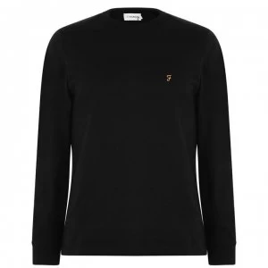 Image of Farah Vintage Long Sleeve Dennis T Shirt - Dp Black 006
