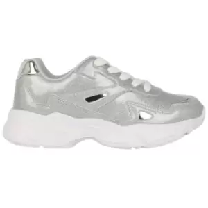 Image of Fabric Capri Childrens Trainers - Silver
