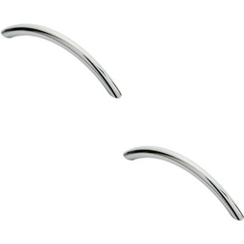 Image of Loops 2x Curved Bow Cabinet Pull Handle 119 x 10mm 96mm Fixing Centres Chrome Multi unisex