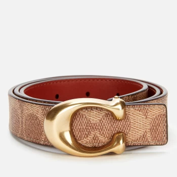 Image of Coach Womens 25mm C Reversible Signature Belt - B4/Tan Rust - S