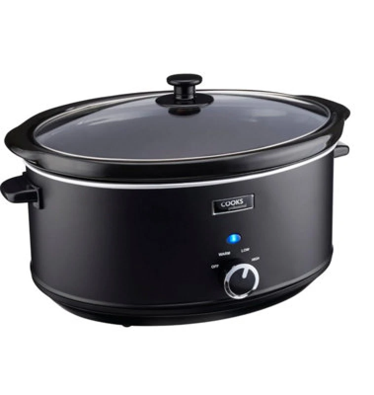 Image of Cooks Professional Black Stainless Steel Slow Cooker Removable Ceramic Pot Bowl Keep Warm 3.5L Black unisex