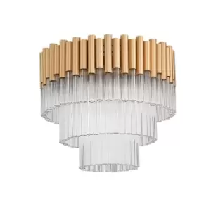 Image of Contemporary Ceiling 5 Light Gold, Crystal