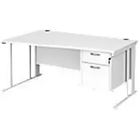 Image of Dams International Wave Desk MCM16WLP2WHWH 1,600 x 725 x 800 - 990 mm