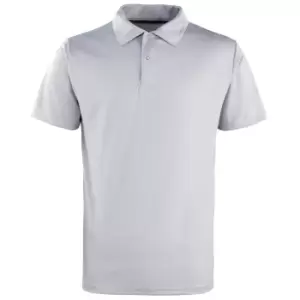 Image of Premier Unisex Coolchecker Studded Plain Polo Shirt (XL) (Silver Grey)
