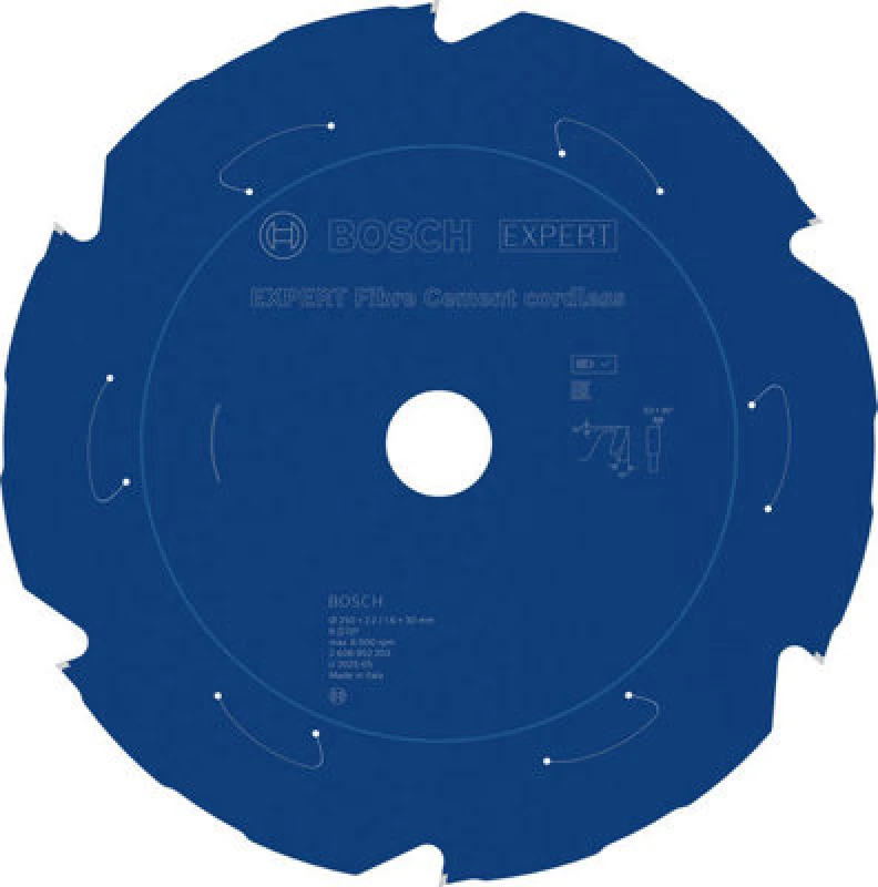 Image of Bosch Expert Fibre Cement Circular Saw Blade 250 X 2.2/1.6 X 30mm T6 2608902203