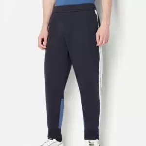 Image of Armani Exchange Panelled Cotton-Blend Jogging Bottoms - S