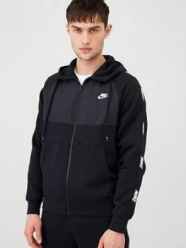 Image of Nike Hybrid Taped Full Zip Hoodie - Black