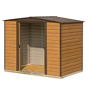 Image of Rowlinson Woodvale Metal Apex Shed with Floor 8 x 6 ft