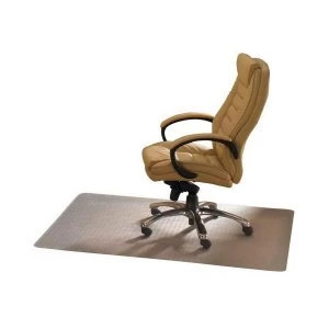 Image of Floortex Cleartex Ultimat Polycarbonate Chair Mat Rectangular for low to Medium Pile Carpet Protection 1200x1500mm Clear