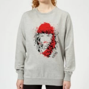 Image of Marvel Knights Elektra Face Of Death Womens Sweatshirt - Grey - L