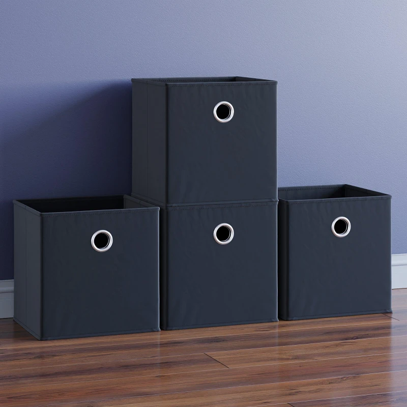 Image of Lassic Vida Designs Durham Cube Storage Basket Set of 4 Black unisex Set of 4