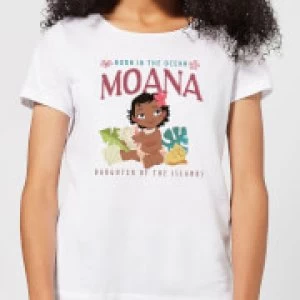 Image of Moana Born In The Ocean Womens T-Shirt - White - XL