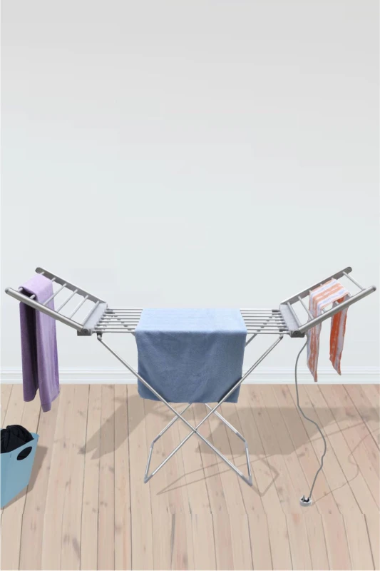 Image of Groundlevel Extra large heated electric winged clothes airer in Silver Silver Unisex