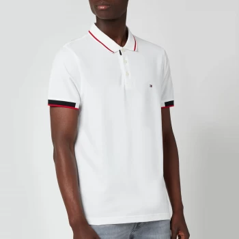 Image of Tommy Hilfiger Mens Placket Detail Polo Shirt - White - S
