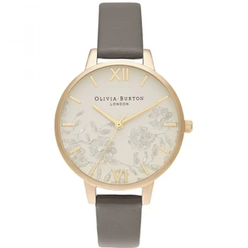 Image of Lace Detail Nude Gold & London Grey Watch