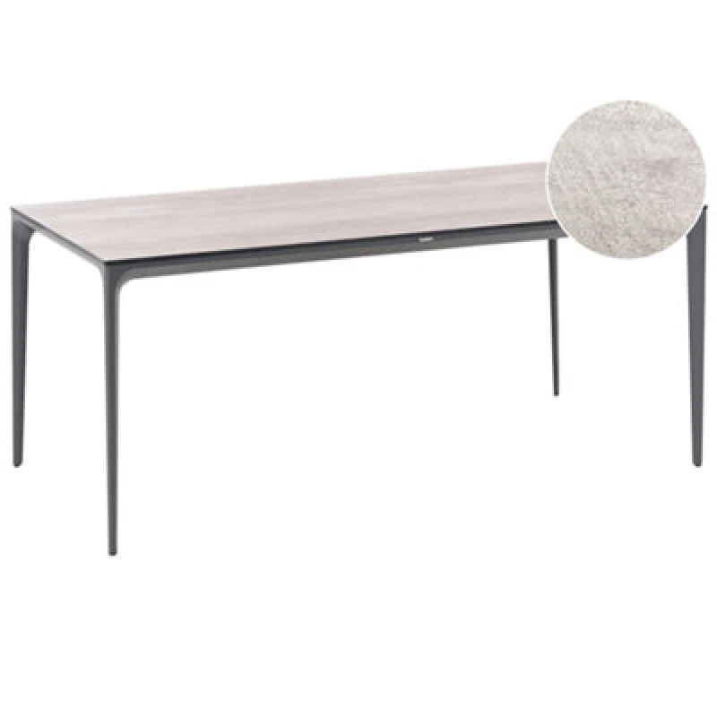 Image of Beliani Garden Dining Table Sovareto 180 Cm 90 Cm Wood-Like Light Grey