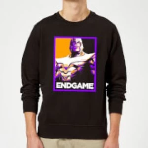 Image of Avengers Endgame Thanos Poster Sweatshirt - Black