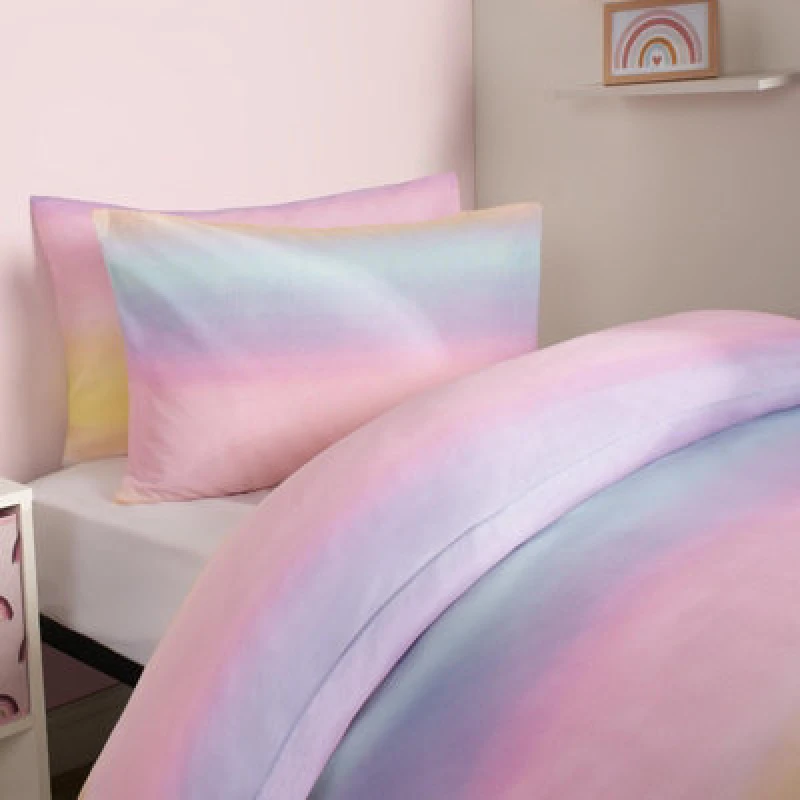 Image of OHS OHS Rainbow Duvet Cover with Pillowcase Quilt Bedding Set Size: Double Multi Double Unisex 5027434171132