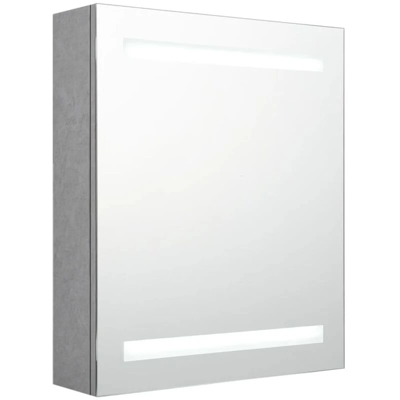Image of vidaXL LED Bathroom Mirror Cabinet Concrete Grey 50x14x60 cm, Grey 326479