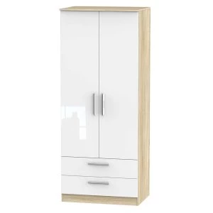 Image of Robert Dyas Goodland Ready Assembled 2-Door Wardrobe with Drawers