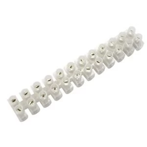 Image of BQ White 30A 12 Way Cable Connector Strip Pack of 5
