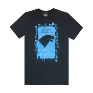 Image of Game of Thrones Mens Winter Is Here T-Shirt (S) (Black)