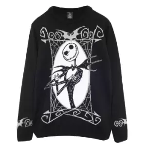 Image of Nightmare Before Christmas Mens Jack Skellington Portrait Knitted Jumper (3XL) (Black)