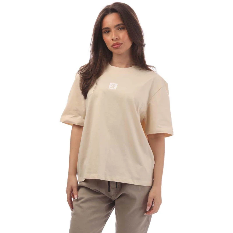 Image of Timberland Timberland Stack Logo Short-Sleeve Tee Angora - Beige Beige 10