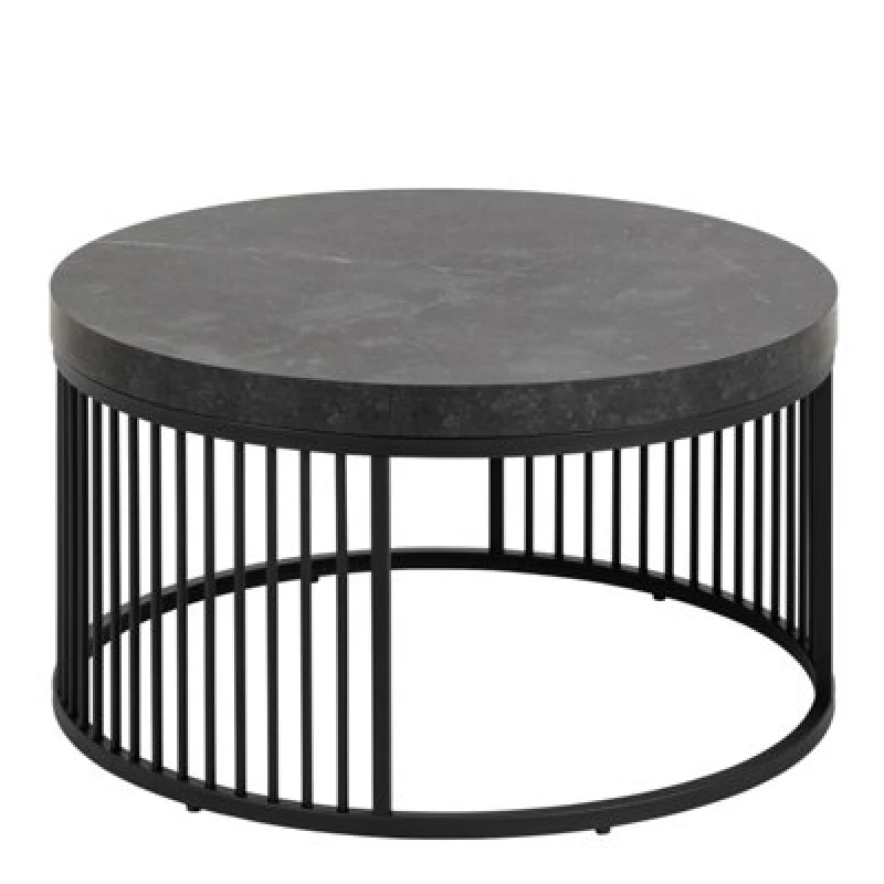 Image of Furniture To Go Strington Round Coffee Table In Matt Black