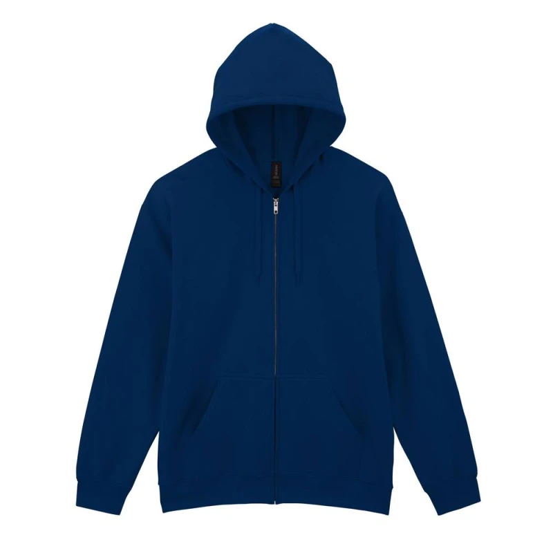 Image of Gildan Mens Softstyle Fleece Midweight Full Zip Hoodie in Navy Size: Medium Navy Male M