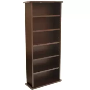 Image of Techstyle Chak 222 Cd Or 104 DVD Bluray Media Storage 6 Shelf Unit Dark Oak