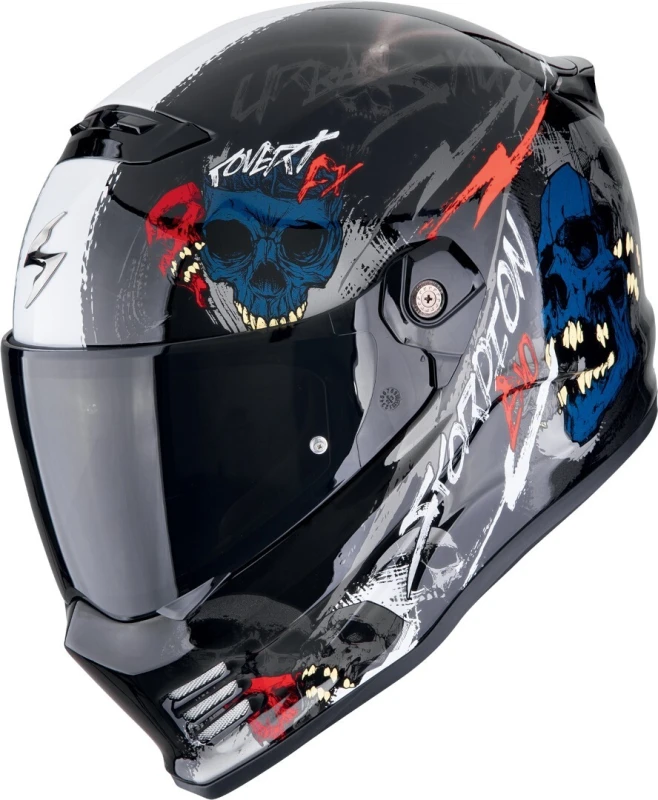Image of Scorpion Covert FX Skullz Helmet, black-grey-red, Size M for Men