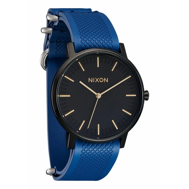 Image of Nixon Rubber watchband Nixon FKM Nato Bleu Male 20 mm