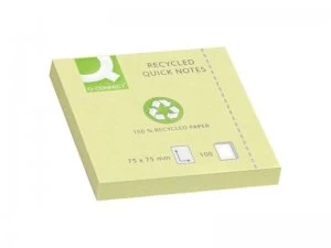 Image of Q Connect Quick Notes Recyc 75x75 Yellow - 12 Pack