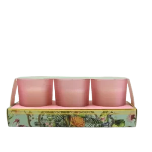 Image of Candlelight Chinoiserie (Set of 3) Wax Filled Candle Pots Aromatic Shea Scent