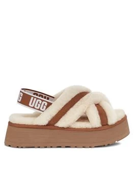 Image of UGG Disco Cross Slide Slippers - Chestnut, Size 7, Women