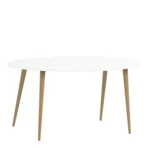 Image of Oslo Dining Table Large (160Cm) In White And Oak Effect