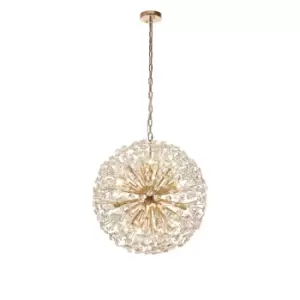 Image of Salisbury Ceiling Pendant 60cm Sphere 16 Light G9 French Gold, Crystal
