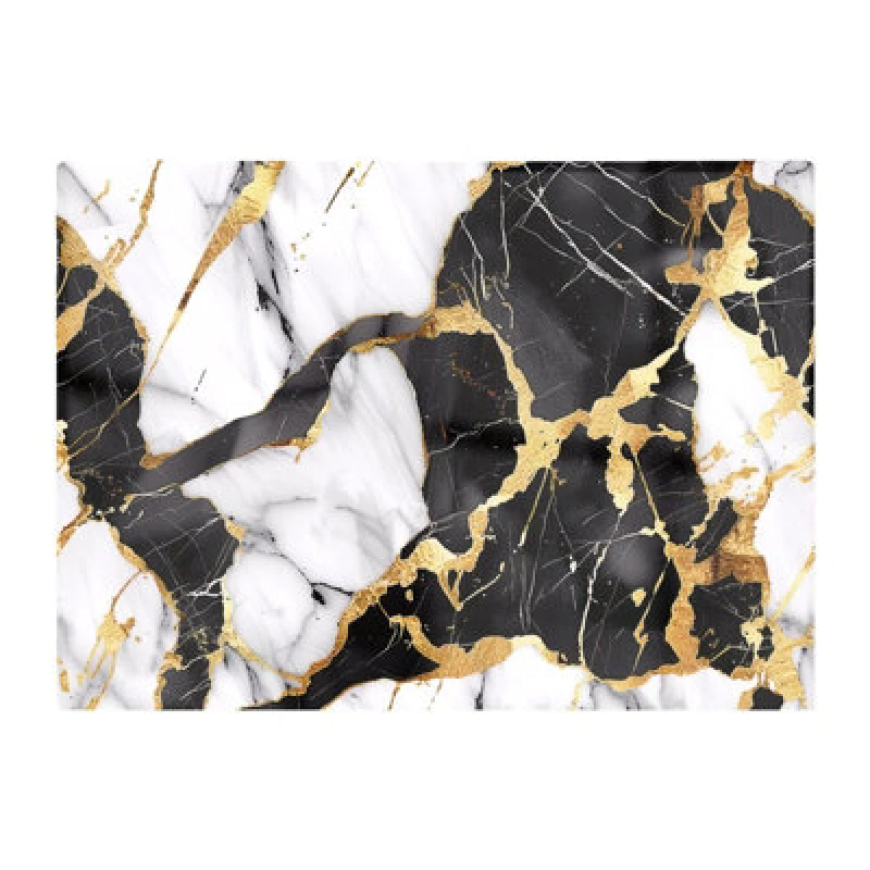 Image of Warren Reed Designer Gold And Black Marble Effect Chopping Board