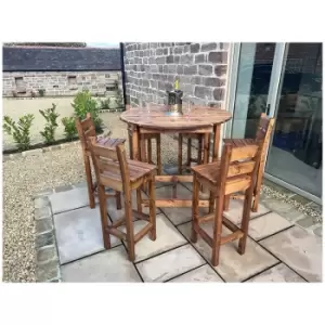 Image of Charles Taylor Deluxe Alfresco Bar Set Six Seater, Brown