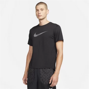 Image of Nike Dri-FIT Run Division Miler Mens Short-Sleeve Hybrid Running Top - Black