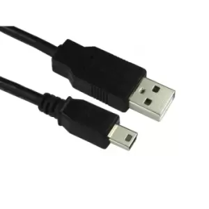 Image of Cables Direct 1m USB 2.0 Type A to Mini B Cable in Black